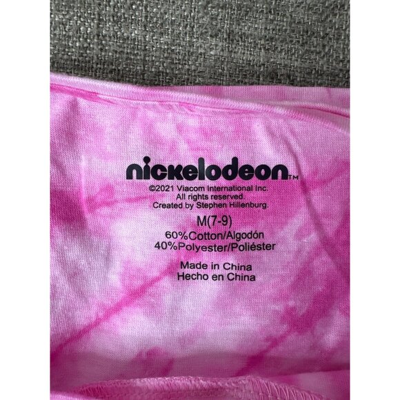 Nickelodeon Spongebob Pink Tie-Dye Sleeveless Tank Top M (7-9) Summer Beach - Picture 4 of 6